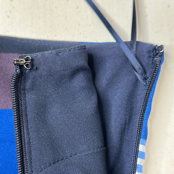 Banana Republic One Shoulder Bow Detail Striped Side Zip Top Size 6 - Picture 5 of 11